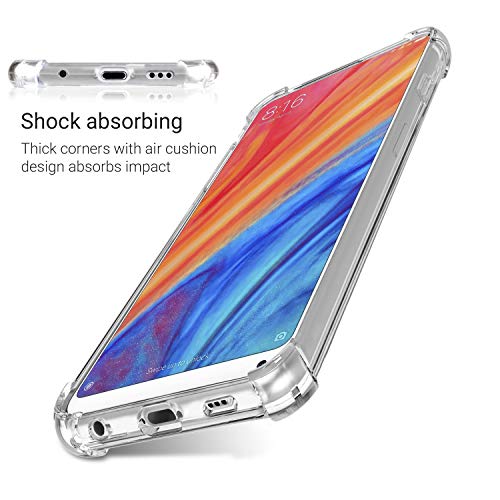 Moozy Funda Silicona Antigolpes para Xiaomi Mi Mix 2S - Transparente Crystal Clear TPU Case Cover Flexible