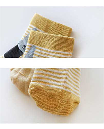 Morbuy Calcetines para Niños, Pack de 5 Pares de Antideslizante Calcetines Para Niños Algodón Rico (M (pie largo 15-17cm), Dinosaurio)