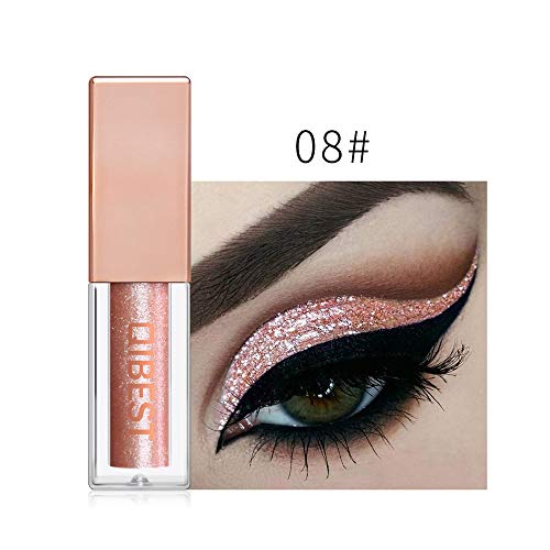 MORETIME sombra de ojos cosmética Shimmer Crema de Maquillaje con Color Cálido y Frío Metallic Shiny Smoky Eye Eyeshadow Glitter Eyeliner líquido 15 Color