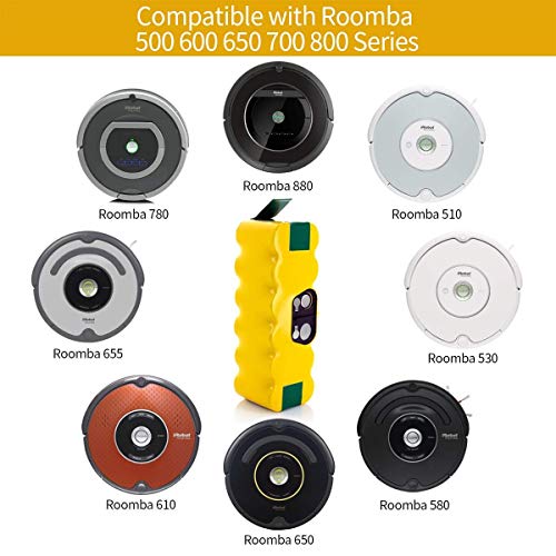 morpilot Batería de Reemplazo para iRobot Roomba, 4050mAh Ni-MH Batería Compatible con iRobot Roomba Series 500 600 700 800 900 con Accesorios de Cepillos y Atornillos