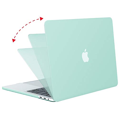 MOSISO Funda Dura Compatible con 2019 2018 2017 2016 MacBook Pro 15 con Touch Bar A1990 A1707 USB-C, Ultra Delgado Carcasa Rígida Protector de Plástico Cubierta, Verde
