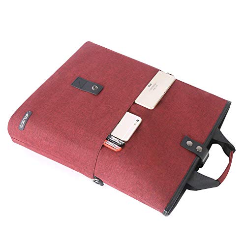 MOSISO Funda Protectora Compatible con 13.3 Pulgadas MacBook Ultrabook Notebook, Versátil Convertible Trabajo Viajes Compras Duffel Maletín de Escuela Bolso de Hombro Bandolera de Crossbody, Vino Rojo