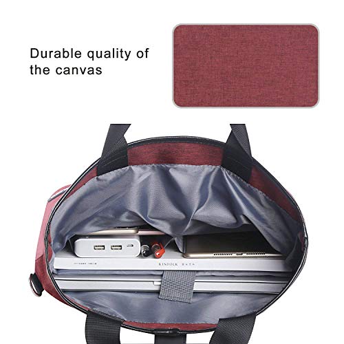 MOSISO Funda Protectora Compatible con 13.3 Pulgadas MacBook Ultrabook Notebook, Versátil Convertible Trabajo Viajes Compras Duffel Maletín de Escuela Bolso de Hombro Bandolera de Crossbody, Vino Rojo