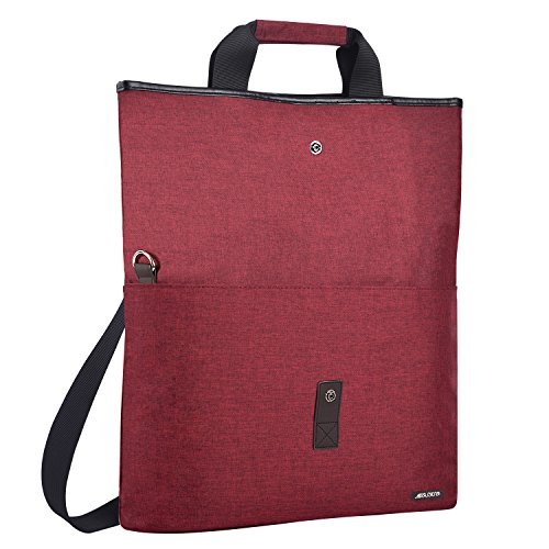 MOSISO Funda Protectora Compatible con 13.3 Pulgadas MacBook Ultrabook Notebook, Versátil Convertible Trabajo Viajes Compras Duffel Maletín de Escuela Bolso de Hombro Bandolera de Crossbody, Vino Rojo