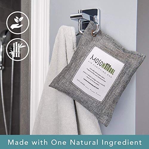 Moso Natural Una Bolsa de purificadora de Aire - Eliminador de Malos olores para los Coches, armarios, baños y áreas de Mascotas. 200-G Negro