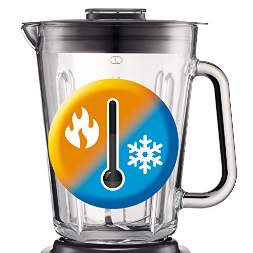 Moulinex Perfect Mix+ LM811D - Batidora de vaso de 1200 W, vidrio acabados exteriores de acero inoxidable, selector de la velocidad retroiluminable, 3 programas, modo manual y autoclean