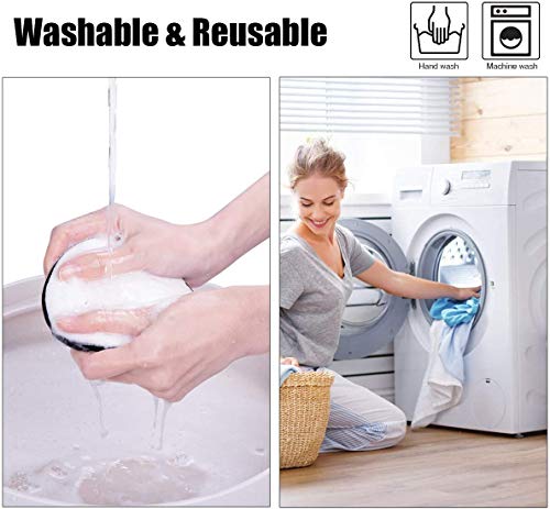 MOULLY 6Pcs Discos Desmaquillantes Reutilizables, Algodón Desmaquillantes Lavado y Ecologicos, Almohadillas Desmaquillantes Facial Reutilizables, Makeup Remover Pads para la Limpieza y desmaquillante