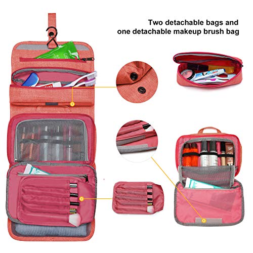 MOUNTAINTOP Neceser Bolsa de Aseo Maquillaje Organizador Bolso Cosmético Hlmacenamiento Paquete baño con el Gancho Colgante para Vacaciones y Viaje