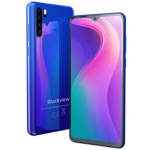 Moviles Libres, Blackview A80 Pro Smartphone Libre (2020), 6.49” 19:9 HD+ Pantalla, Helio P25 Octa-Core 4GB RAM 64GB ROM, 4680mAh, Cámara 13MP+8MP+0.3MP+0.3MP, 4G Android 9.0, Dual SIM (Azul)