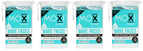 Moxi Loves BAREFACED Cleanser, Infused Makeup Removal Pads 4x 30 Cotton Pads