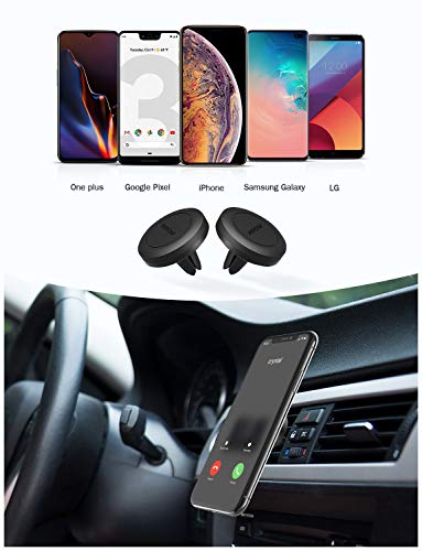 Mpow Soporte Móvil Coche, Soporte Magnético Rejillas, con Iman (2 Pack) para Rejillas Aire Coche Iman para iPhone XS/XS MAX/XR/X 8/8 Plus/7, Galaxy Note9/8/S8/S8, Smartphone, Dispositivo GPS y ect