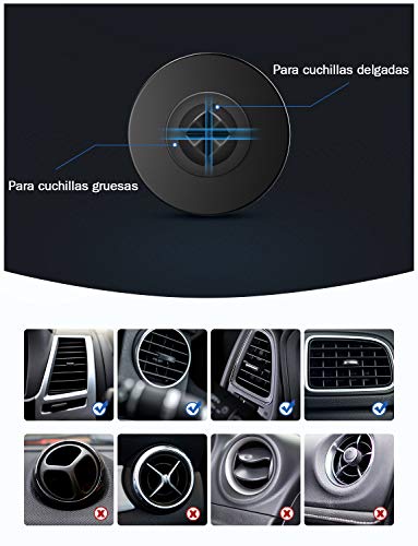 Mpow Soporte Móvil Coche, Soporte Magnético Rejillas, con Iman (2 Pack) para Rejillas Aire Coche Iman para iPhone XS/XS MAX/XR/X 8/8 Plus/7, Galaxy Note9/8/S8/S8, Smartphone, Dispositivo GPS y ect