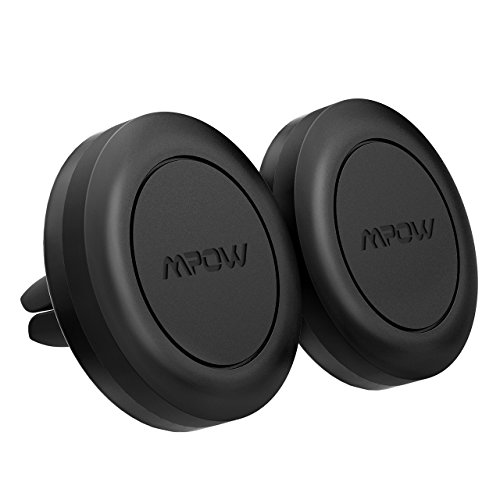 Mpow Soporte Móvil Coche, Soporte Magnético Rejillas, con Iman (2 Pack) para Rejillas Aire Coche Iman para iPhone XS/XS MAX/XR/X 8/8 Plus/7, Galaxy Note9/8/S8/S8, Smartphone, Dispositivo GPS y ect