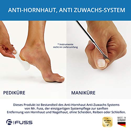 Mr. Fuss® Sistema Anti-Callos, Anti-Crecimiento - Removedor de cutículas Removedor de callosidad - Solución No. 1 - fuertemente ablandamiento