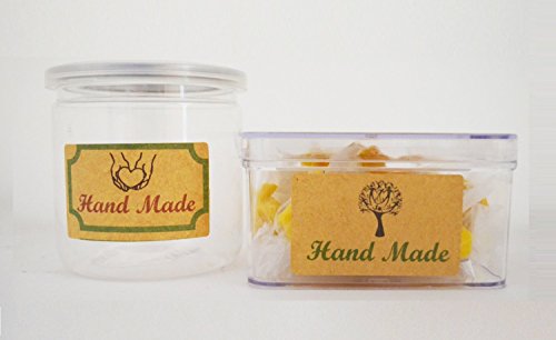 Mr-Label® hoja completa en blanco Kraft etiquetas engomadas adhesivas -Self para la decoración de regalos | Manos artesanas | Toque final (25 hojas)
