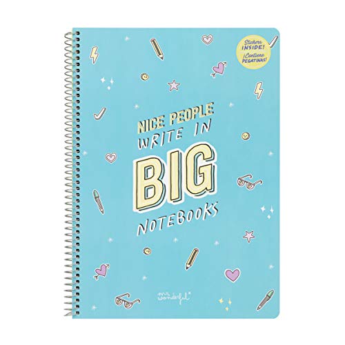 Mr. Wonderful Notebook-Nice People Write in Big notebooks, Multicolor, Talla única