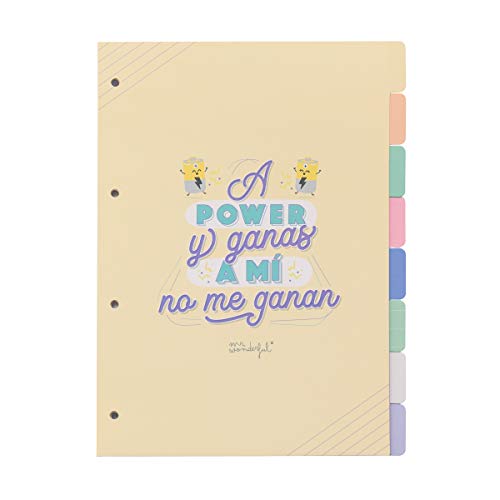 Mr. Wonderful Separadores para archivadores con frases para darlo todo