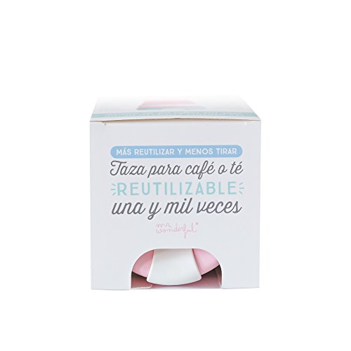 Mr. Wonderful Taza reutilizable KeepCup "Lucha por tus sueños después del café", mediana