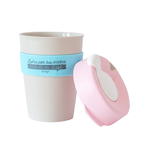 Mr. Wonderful Taza reutilizable KeepCup "Lucha por tus sueños después del café", mediana