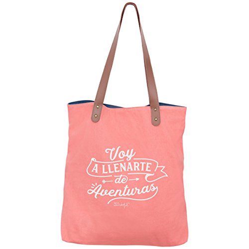 Mr. Wonderful Voy A Llenarte De Aventuras Bolsa de Tela y de Playa, 44 cm, Coral