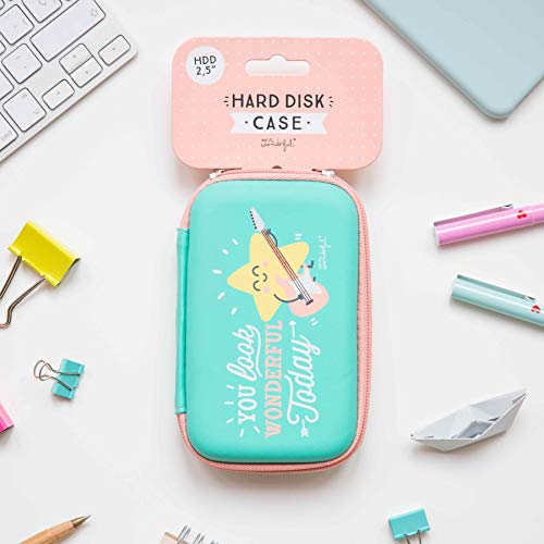 Mr. Wonderful WOA03230 - Funda para Disco Duro portátil, diseño You Look Wonderful Today, Color Verde