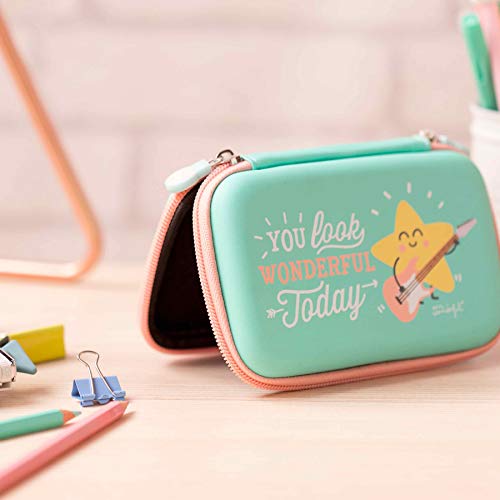 Mr. Wonderful WOA03230 - Funda para Disco Duro portátil, diseño You Look Wonderful Today, Color Verde