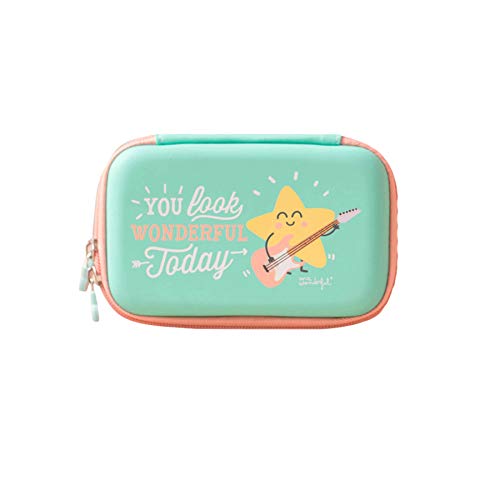 Mr. Wonderful WOA03230 - Funda para Disco Duro portátil, diseño You Look Wonderful Today, Color Verde