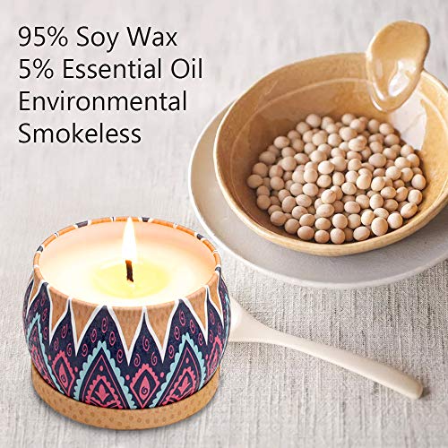 mreechan Vela perfumada,perfumada,Vela perfumada Natural Wake Box 4 Set de Regalo Decorativo para Velas, Adecuado para Navidad, cumpleaños, San Valentín, etc. (Color clásico)