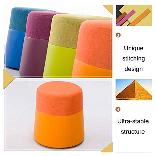 MTYLX Inicio Portátil Paso de Heces, Heces Sofá de la Tela Del Maquillaje Creativo de la Manera Casa Cuarto de Vestir Dormitorio Altura de la Puerta Plaza Los 40Cm,Amarillo