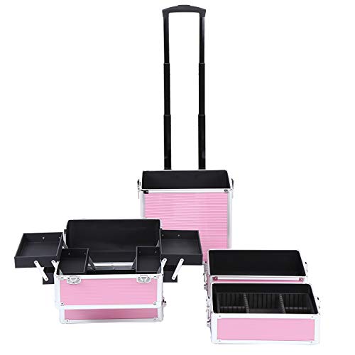 MuGuang 5 en 1 universal beauty case trolley Maletín para maquillaje Estuche de maquillaje Neceser de