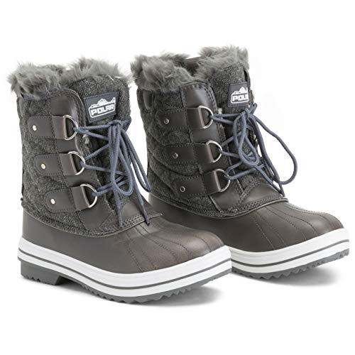 Mujer Acolchado Corto Pato Forrada De Piel Cordones Nieve Invierno Bota - GRT39 - AYC0036