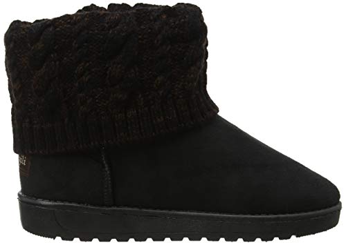 Mujer Botas De Nieve De Punto Unidas para Mujer Negro 39.5 (Talla de Suela es Asiática 41)
