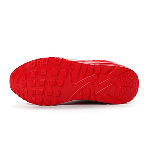 Mujer Zapatillas de Deporte con Amortiguación de Aire Zapatos con Cordones Transpirables para Caminar Correr Rojo EU 37