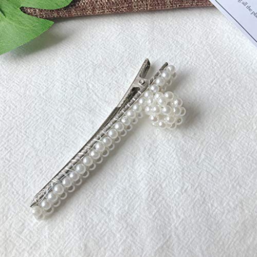 Mujeres Perla Palabra Cartas Pinza de pelo Diapositiva Pin de pelo Barrette Nupcial Accesorio para el cabello por Yesmile (B)