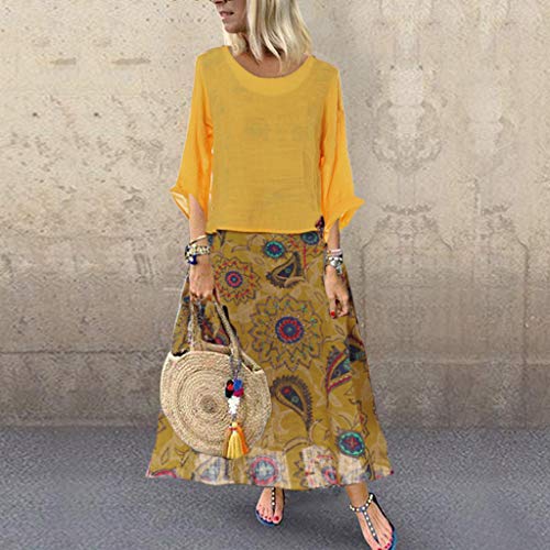 Mujeres Verano sin Mangas Boho Imprimir Casual Beach Vintage Moda Bolsillo Mini Vestido-Mujer Vestidos Maxi con Mangas Vestido a la Playa 2019 para Vacaciones Fiesta Novedad