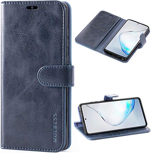 Mulbess Funda Samsung Galaxy Note 10 Lite [Libro Caso Cubierta] [Vintage de Billetera Cuero de la PU] con Tapa Magnética Carcasa para Samsung Galaxy Note 10 Lite Case, Azul Marino