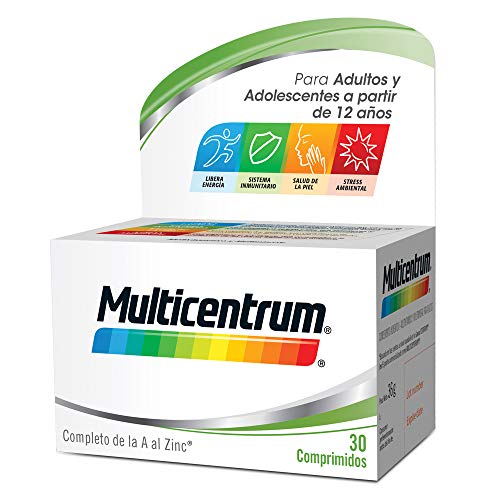 Multicentrum, Complemento Alimenticio con 13 Vitaminas y 11 Minerales, para Adultos y Adolescentes a partir de 12 años - 30 Comprimidos