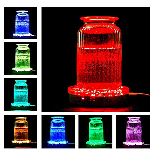 Multicolor Base Cachimba Luces, ALED LIGHT Cristal Luz de la Placa 15cm LED Shisha Efecto Light 16 Colores Base de Luz LED con Mando a Distancia para Botella de Vino, Jarrón, Decoración del Hogar
