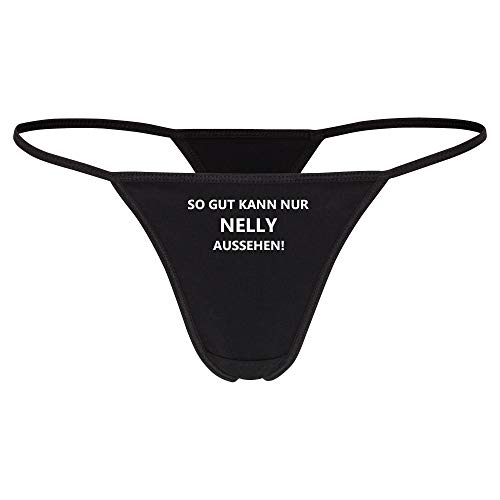 Multifanshop Tanga So gut kann nur Nelly Black Mujer Talla S - XL Negro M