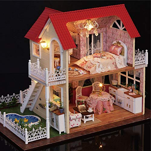 Mumusuki DIY Kit de miniaturas de Casas de muñecas de Madera - Princess Cottage Series Escenas en Miniatura Casas de muñecas y Muebles de Madera/Partes - Cumpleaños Creativo/Navidad para niños