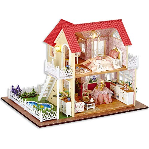 Mumusuki DIY Kit de miniaturas de Casas de muñecas de Madera - Princess Cottage Series Escenas en Miniatura Casas de muñecas y Muebles de Madera/Partes - Cumpleaños Creativo/Navidad para niños