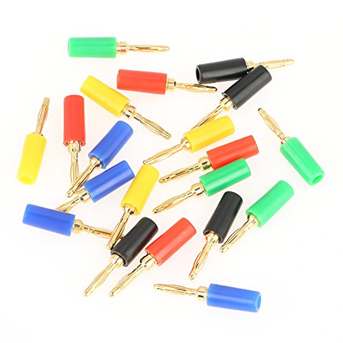 Mumusuki Seguro y fácil de Usar 20 Unids/Set 2mm Colores Mezclados Conector Banana Conector Sondas de Prueba Conector para Amplificador