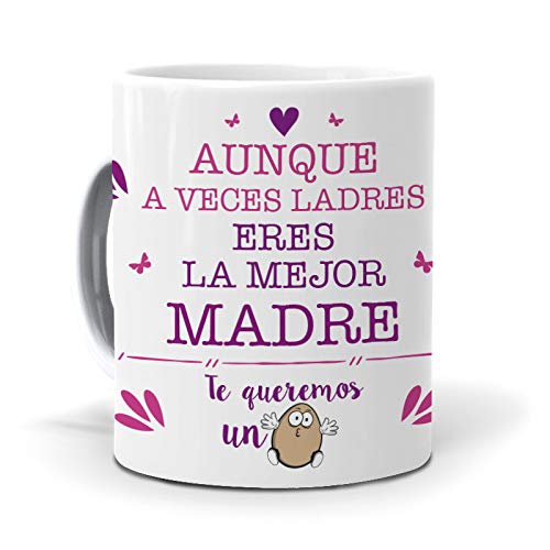 mundohuevo Regalo Madre. Taza Aunque a Veces ladres Eres la Mejor Madre