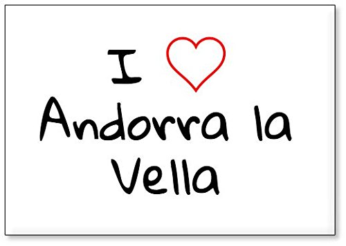 Mundus Souvenirs - Amo Andorra la Vella, Imán para Nevera (diseño 1)