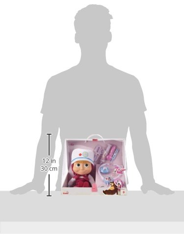 Muñeca de 30cm de Masha y el Oso con maletín médico y accesorios con sonido (Simba 9306542)