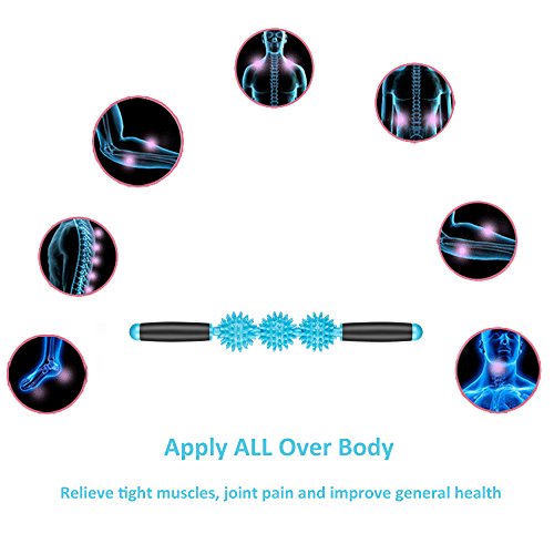 Muscle Roller Stick, Masaje deportivo Roller Stick para dolores musculares, calambres liberadores, tensión en la espalda, miofascial, dolor en los puntos gatillo, piernas, ácido láctico, nudos