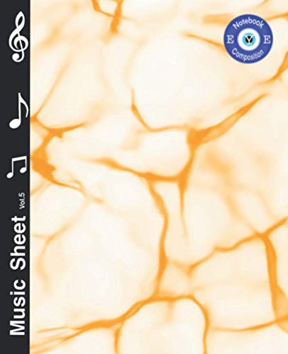 Music Sheet Composition Notebook Vol.5: Creative Eye and Modern Design Marble Cover - White & Orange - Music Sheet Notebook for Musicians, Song ... x 9.25” in 110 Pages. Gifts for Music Lovers