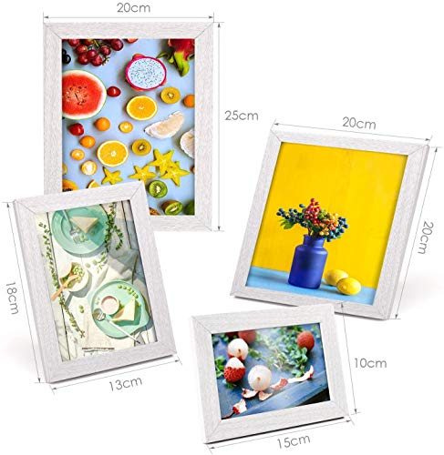 MVPower Set de 10 Marcos de Fotos 10 Marcos de Cuadros Individuales Poster Photo Collage Home Decor (Blanco)
