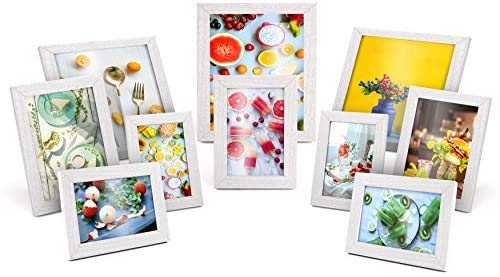 MVPower Set de 10 Marcos de Fotos 10 Marcos de Cuadros Individuales Poster Photo Collage Home Decor (Blanco)