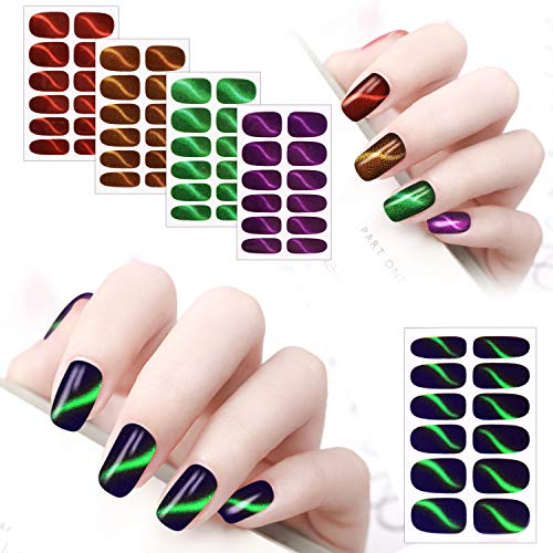 MWOOT 16 Hojas Pegatinas de Esmalte de Uñas, Adhesivas Nail Art Stickers,Nail Polish Stickers Wraps,Envoltura Completa Pegatinas de Uñas Adhesivas